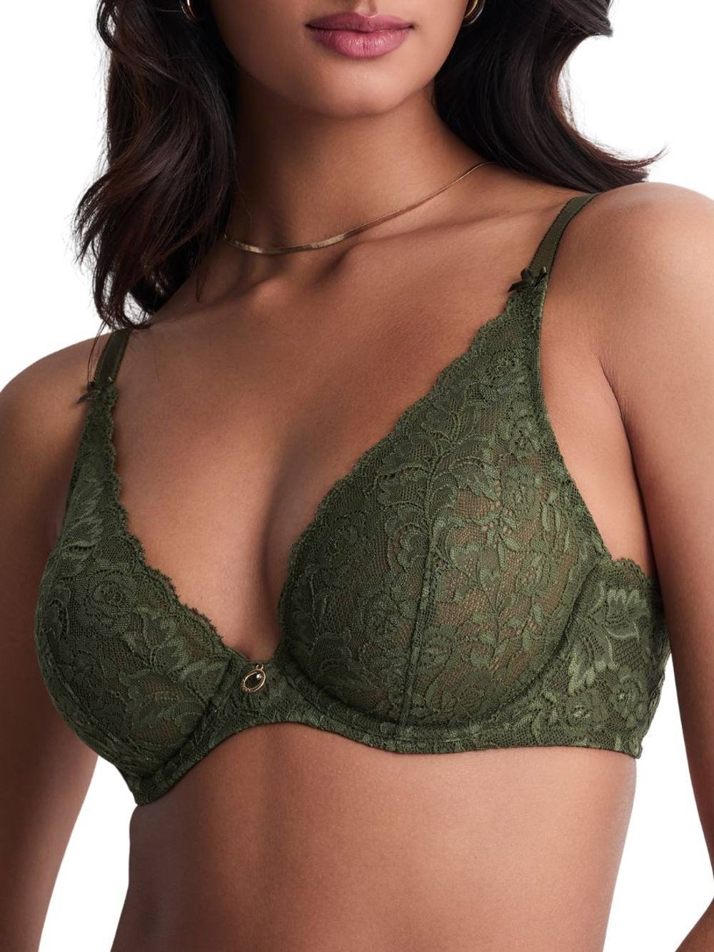 Aubade Aubade Women's Rosessence Care Triangle Plunge Bra in Green - 3