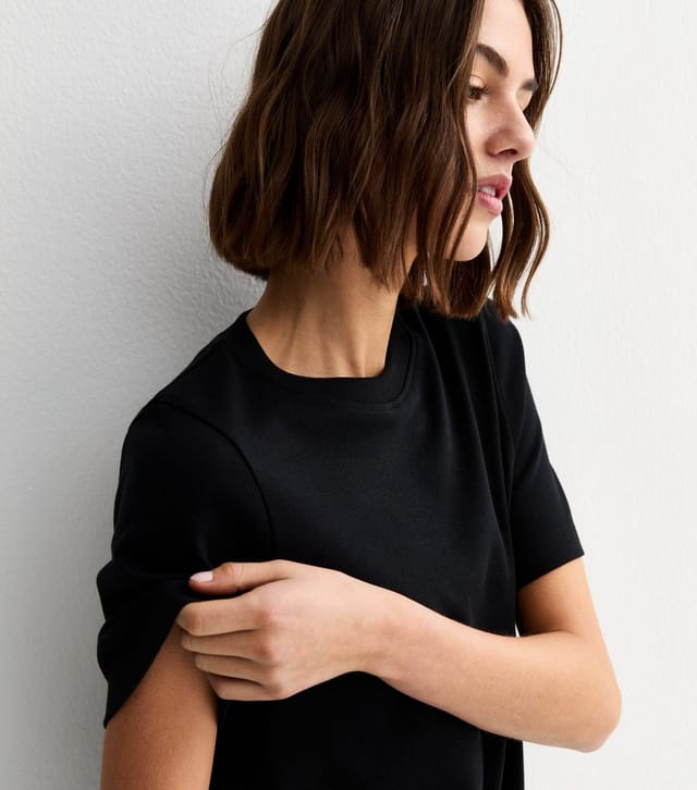 New Look Women's Premium Black Heavyweight Cotton T-Shirt New Look - 2