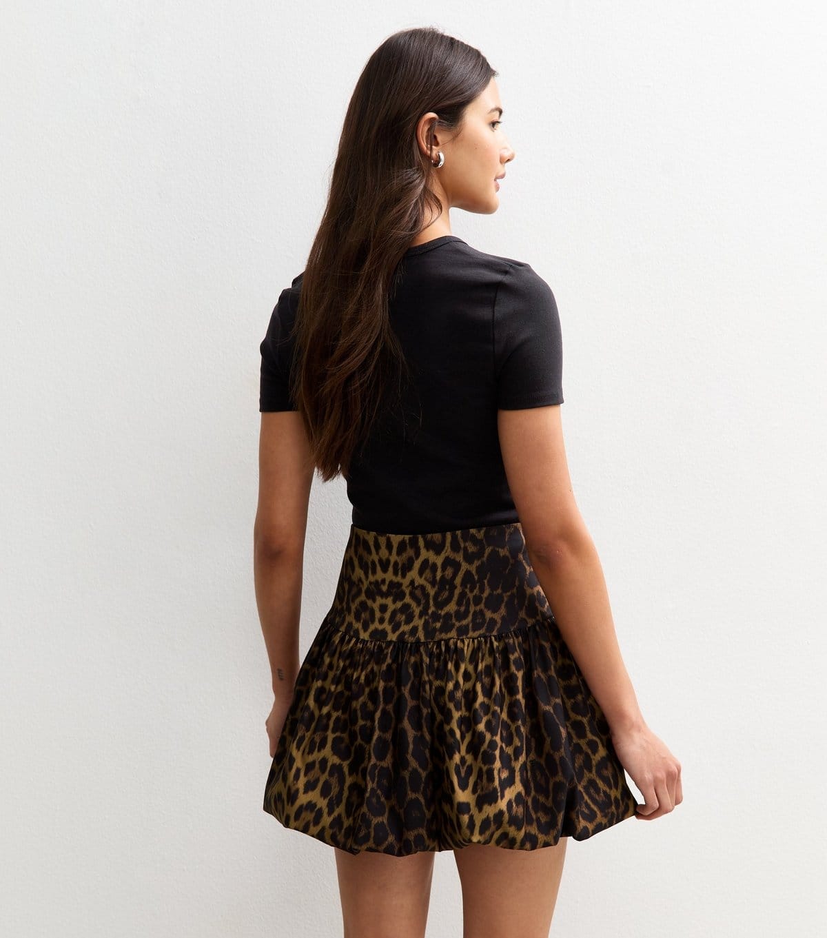 New Look Women's Brown Leopard Print Puffball Mini Skirt New Look - 4