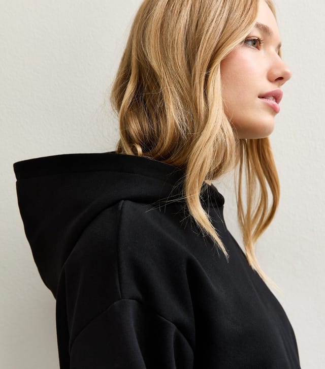 New Look Women's Black Relaxed Drop Shoulder Hoodie New Look - 2