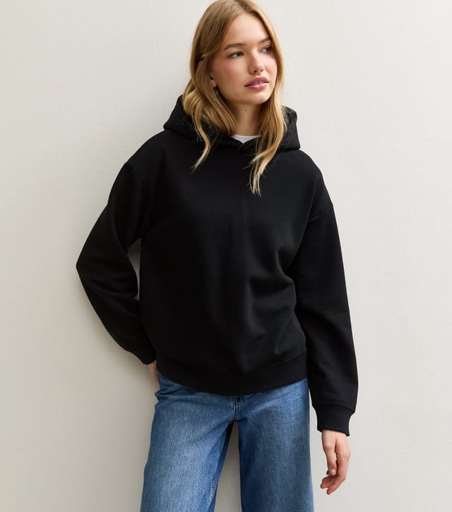 New Look Women's Black Relaxed Drop Shoulder Hoodie New Look - 3