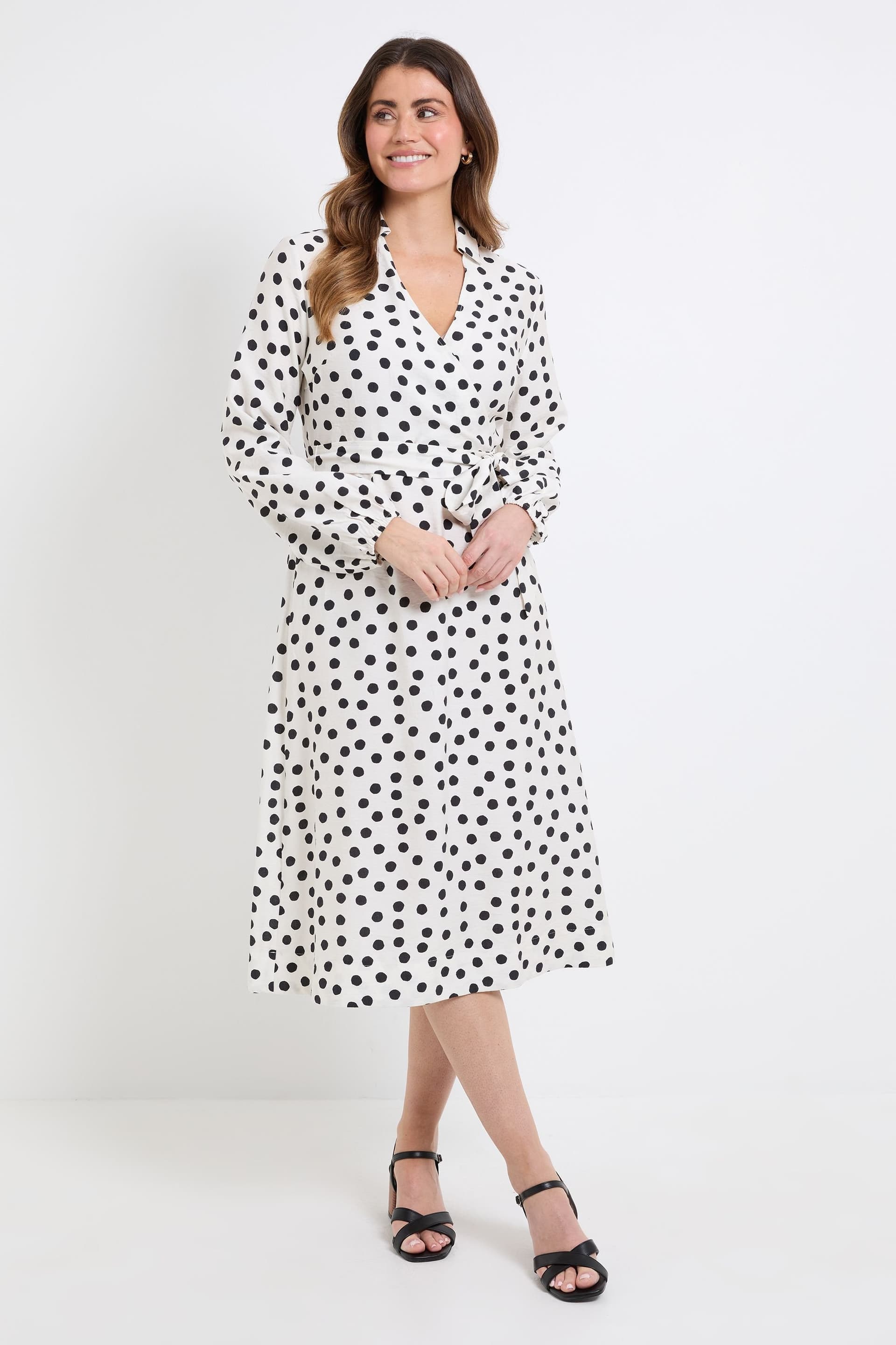 Wallis Wallis Women's Floral Wrap Midi Dress in Ivory