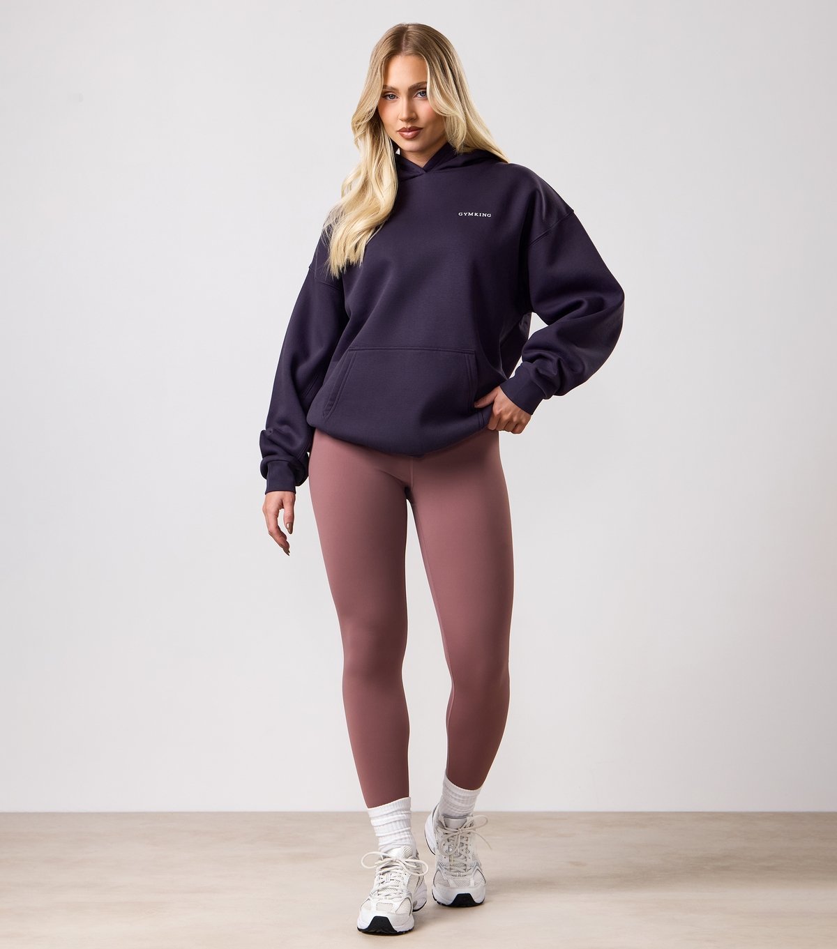 Gym King Women's Dark Purple Embroidered Logo Relaxed Hoodie Gym King New Look - 2