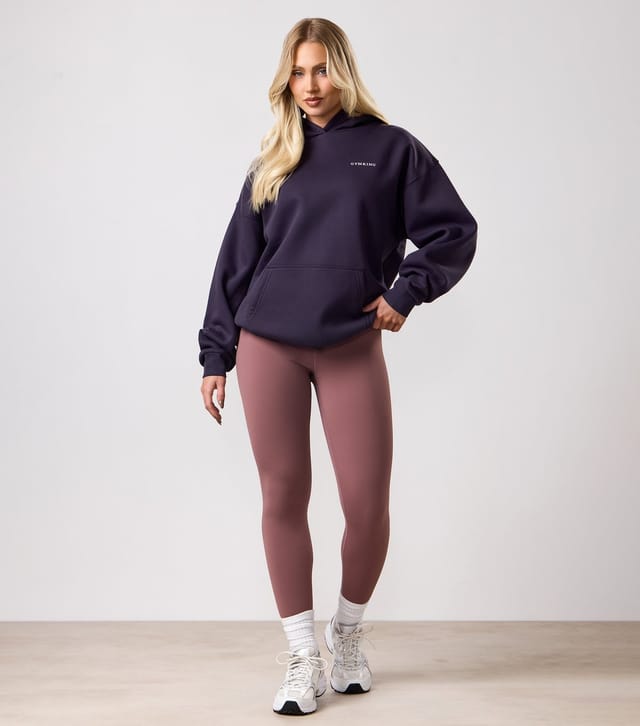 Gym King Women's Dark Purple Embroidered Logo Relaxed Hoodie Gym King New Look - 2