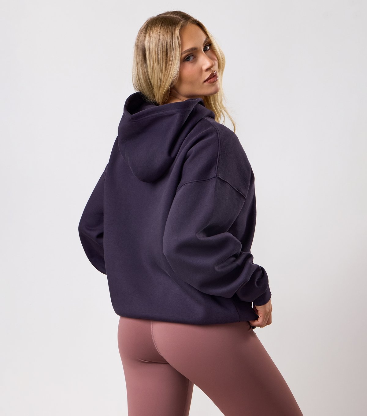 Gym King Women's Dark Purple Embroidered Logo Relaxed Hoodie Gym King New Look - 3