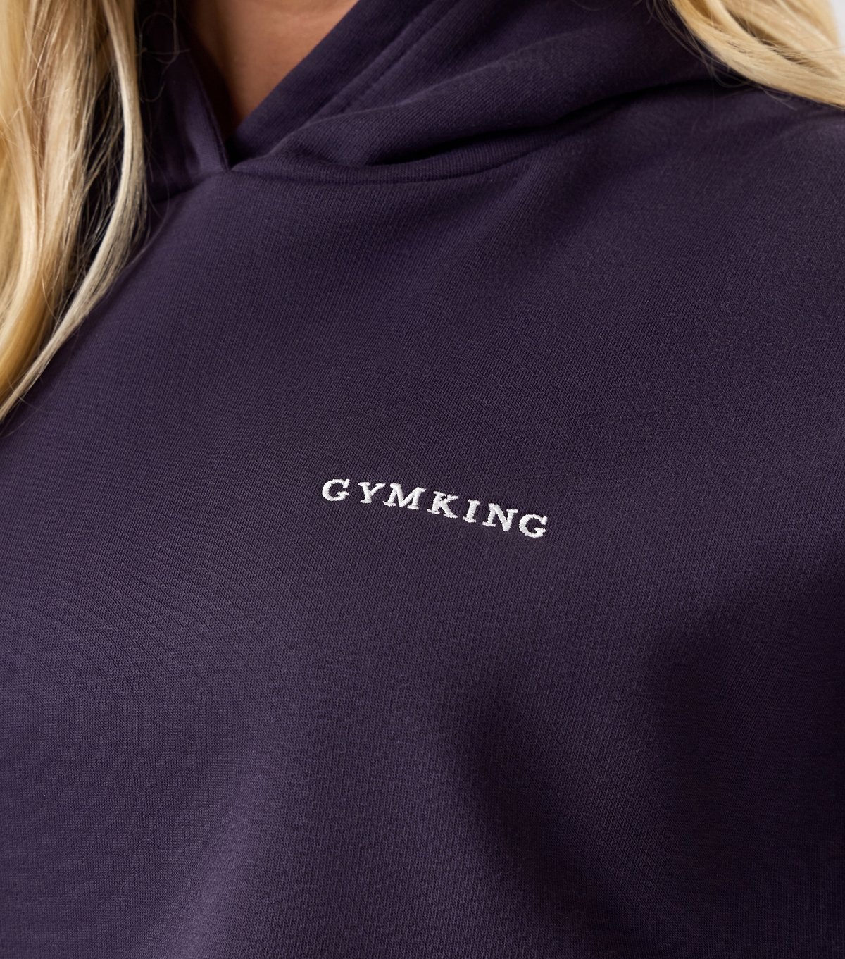 Gym King Women's Dark Purple Embroidered Logo Relaxed Hoodie Gym King New Look - 4