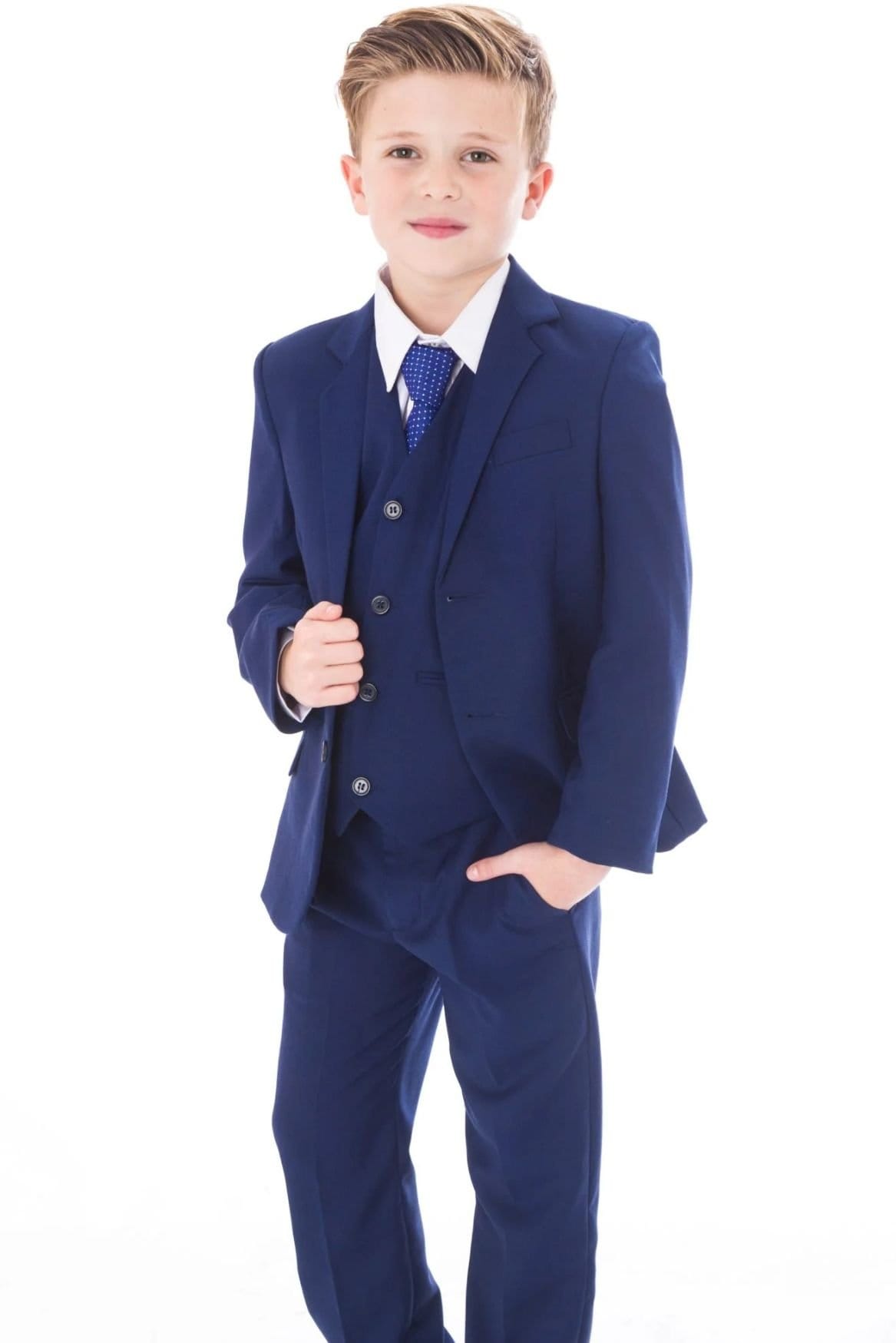 Vivaki Vivaki Men's 5 piece Royal Blue Suit - 4