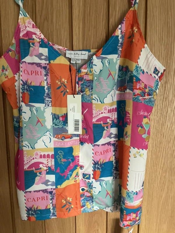 Never Fully Dressed Never Fully Dressed Postcard Adjustable Strap Sun Top Size 18 Brand New with Tags