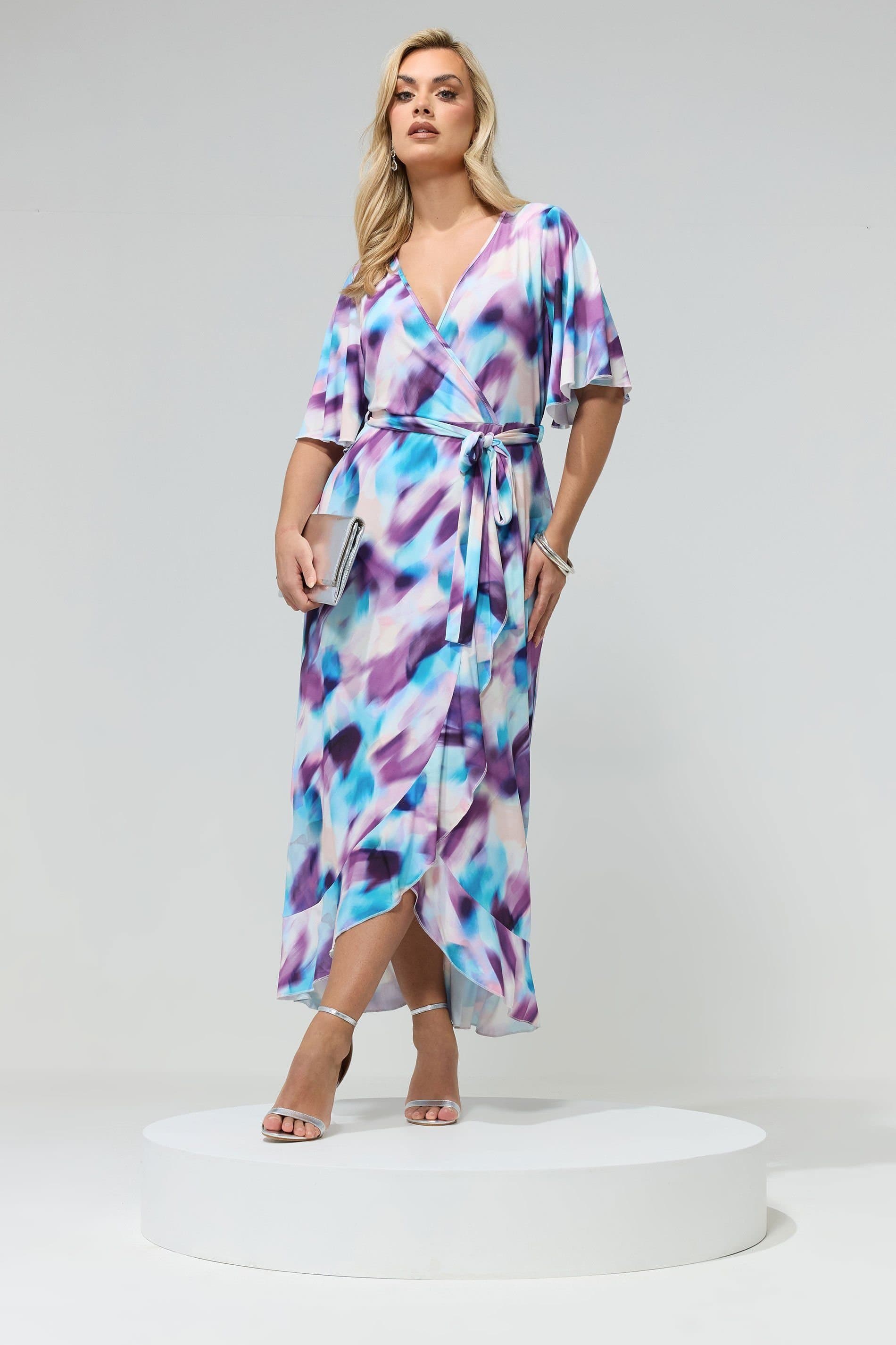 Yours Yours Women's Blur Ruffle Wrap Dress