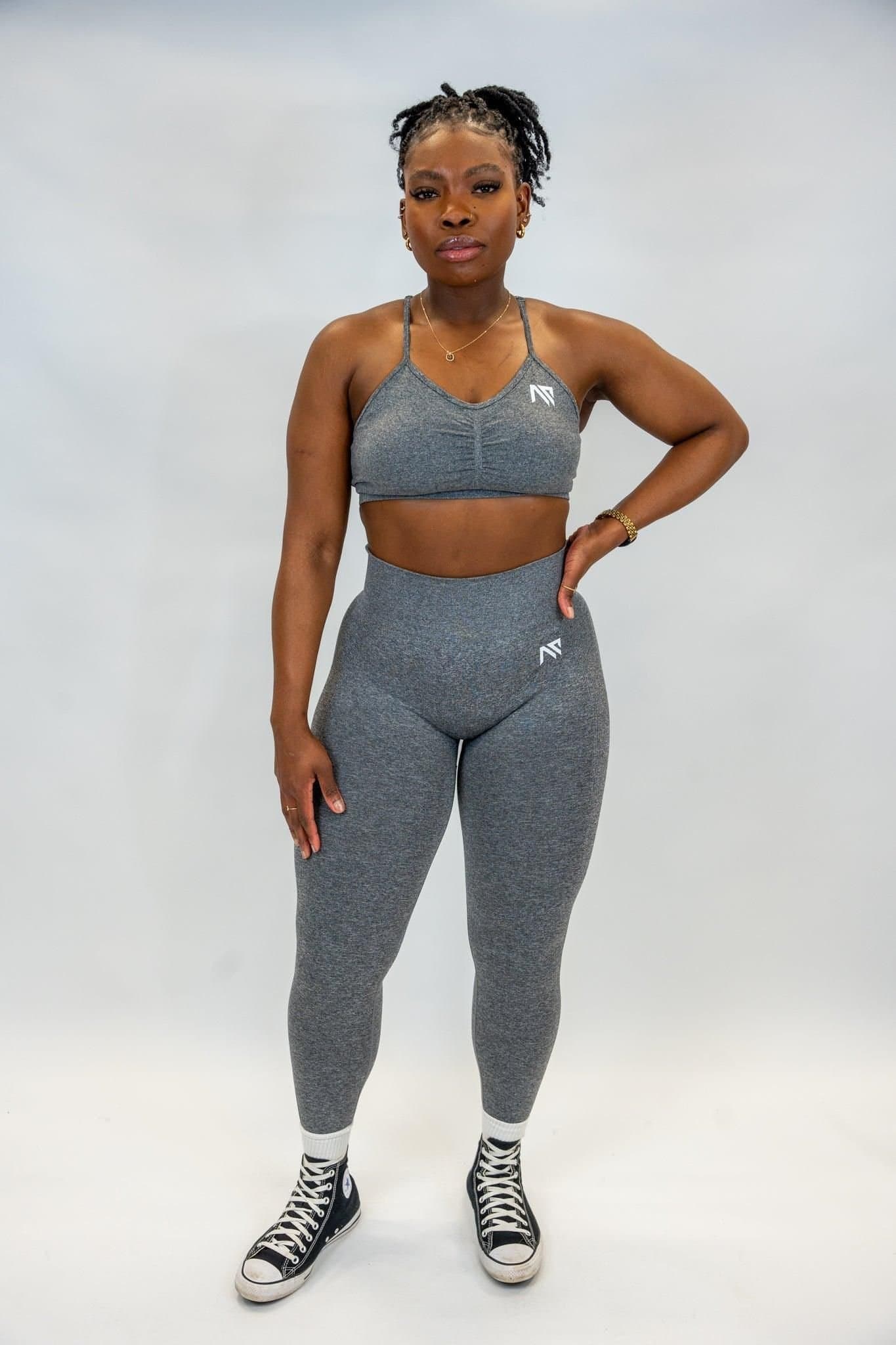 Animus Animus Women's Scrunched Bra Set in Grey
