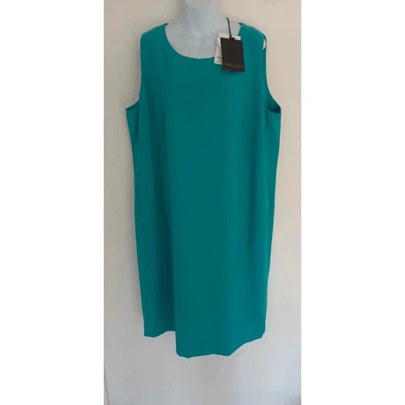 Marina Rinaldi Marina Rinaldi Debutto pure new wool teal shift dress UK size 22 brand new with tags