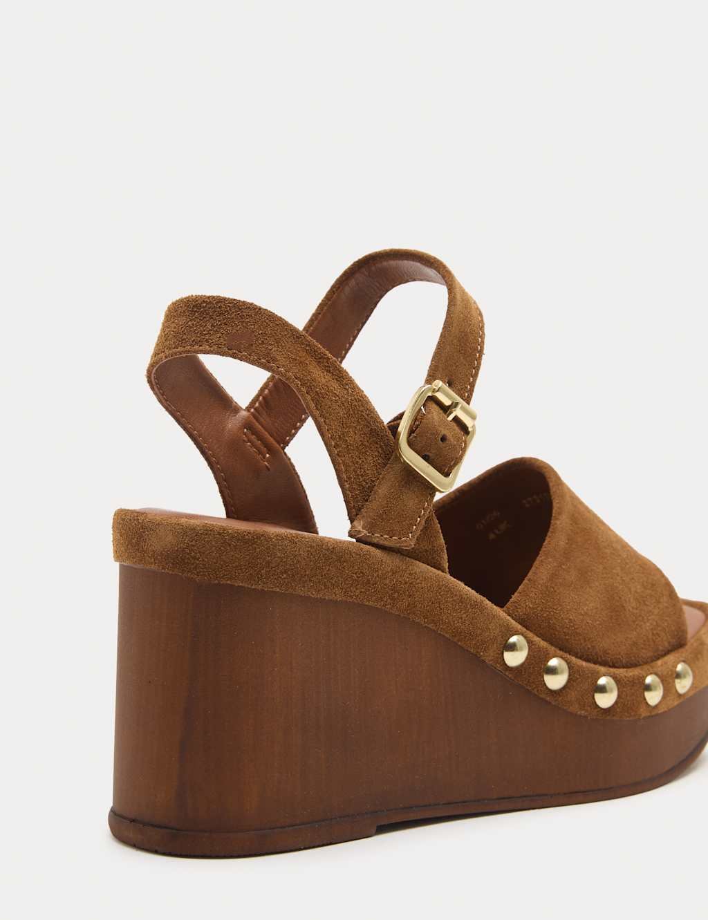 Marks & Spencer M&S Suede Studded Wedge Open Toe Clog Tan - 2