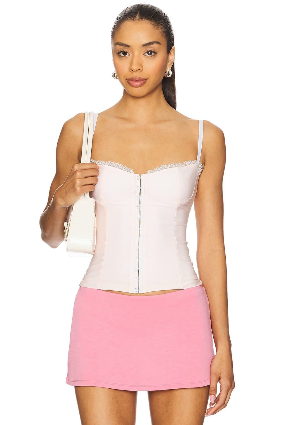 revolve Revolve Pink Lace Trim Corset