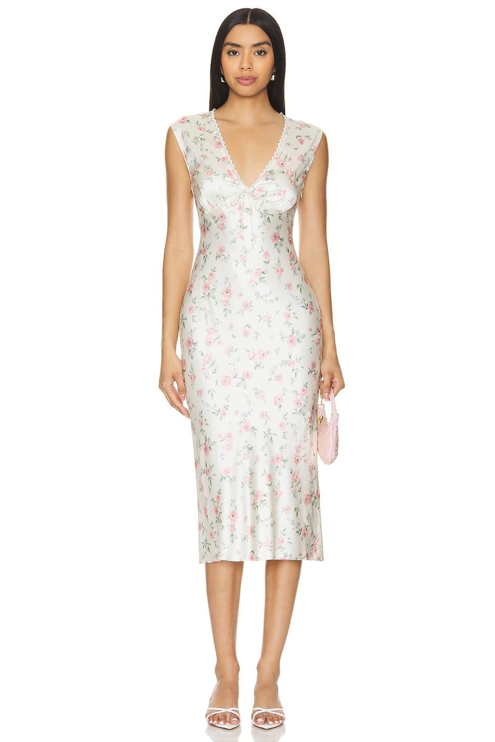revolve Revolve Floral Print V-Neck Midi Dress
