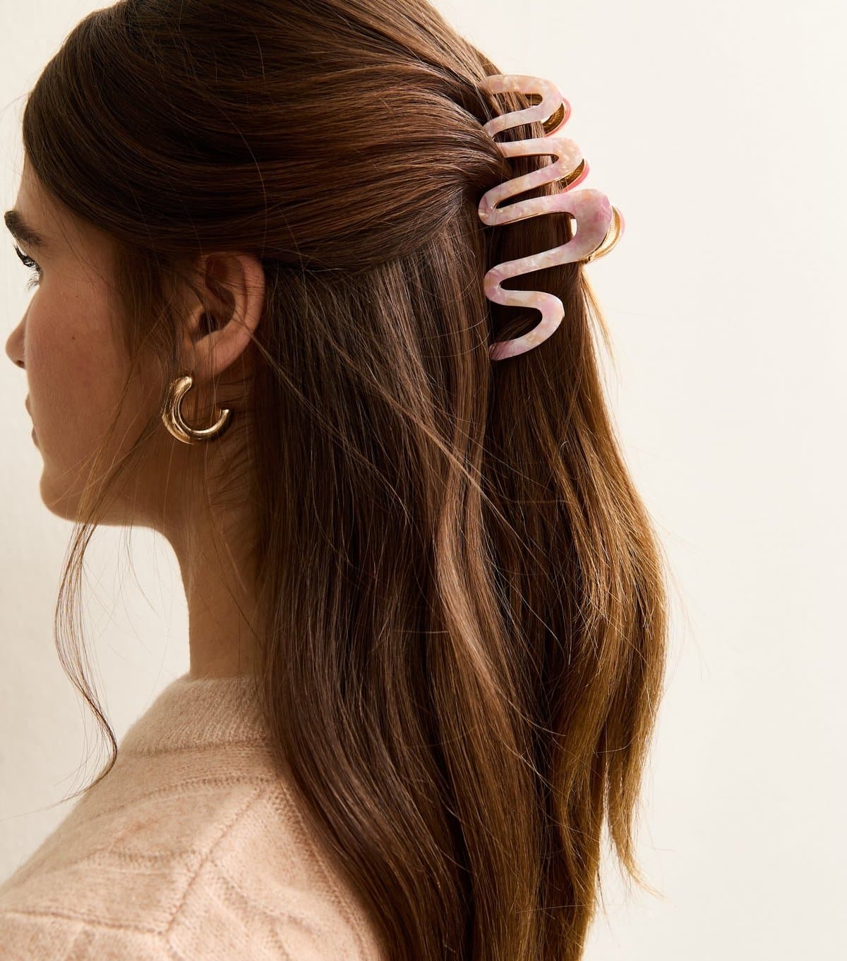 New Look Pink Marble Print Wiggly Hair Clip New Look