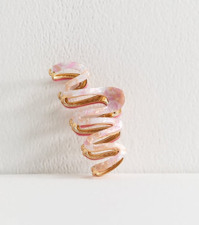 New Look Pink Marble Print Wiggly Hair Clip New Look - 2