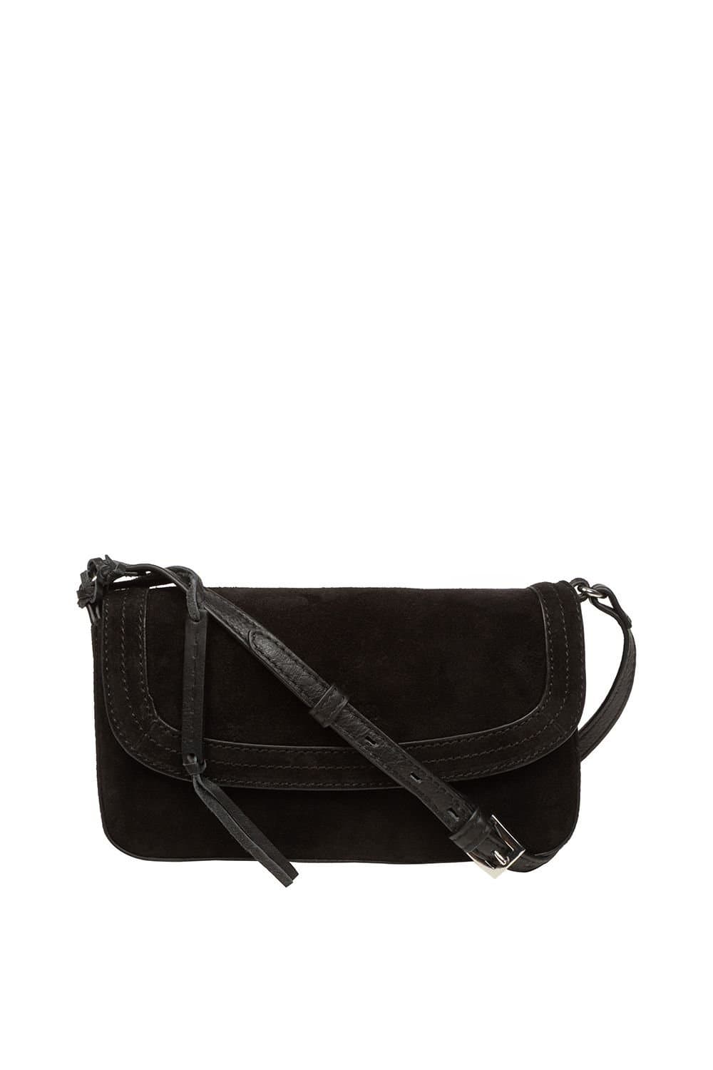 Cultured London Cultured London Women's 'Ashe' Suede Mini Cross Body Bag in Black