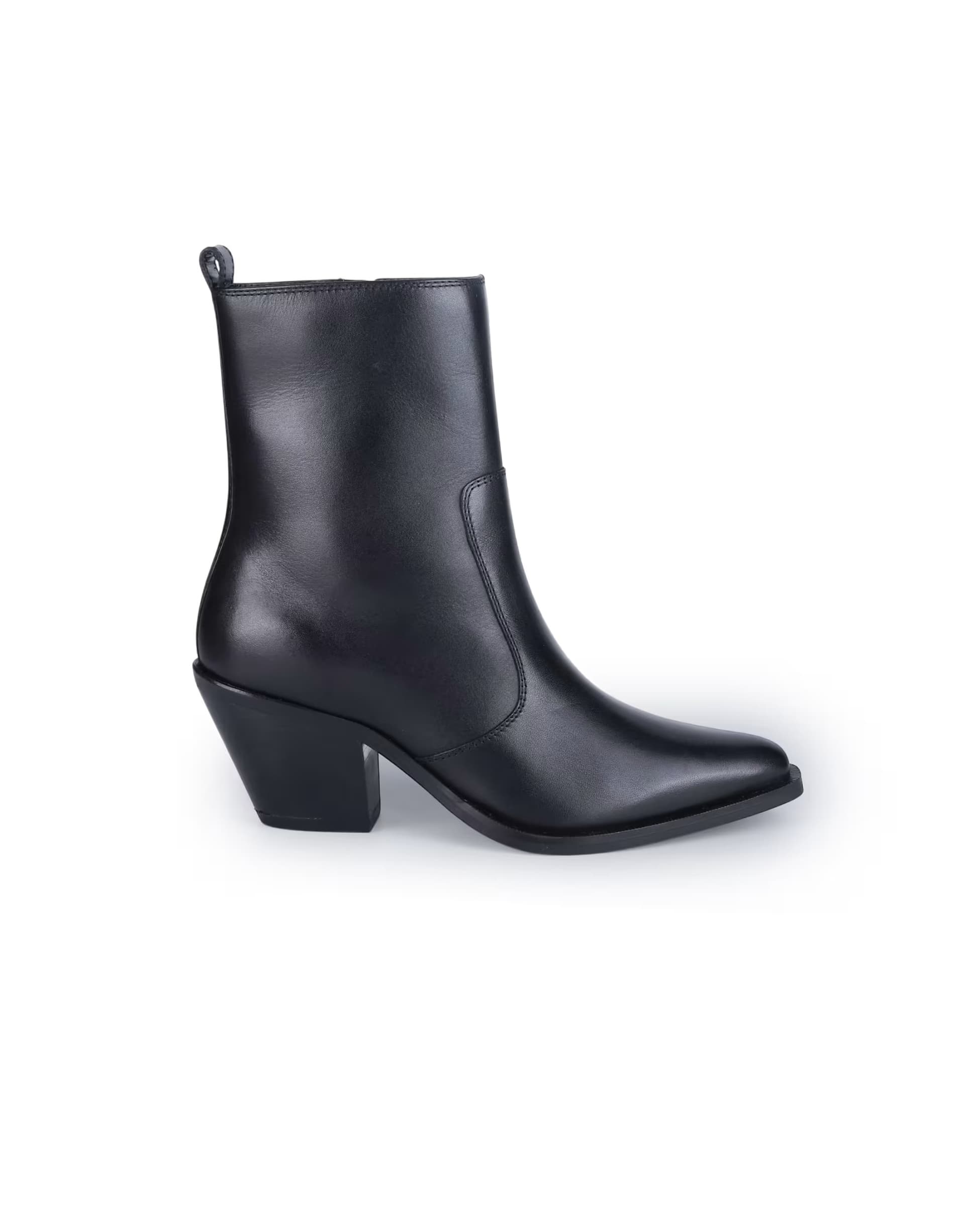 ASOS Off The Hook Bridge leather block heel ankle boots in black