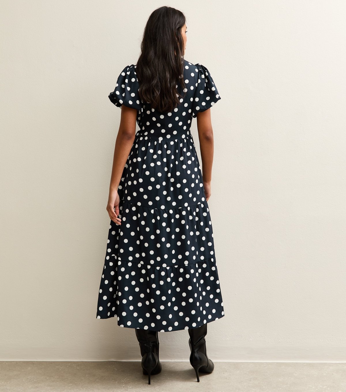 New Look Women's Blue Crepe Spot Print Wrap Midi Dress New Look - 4