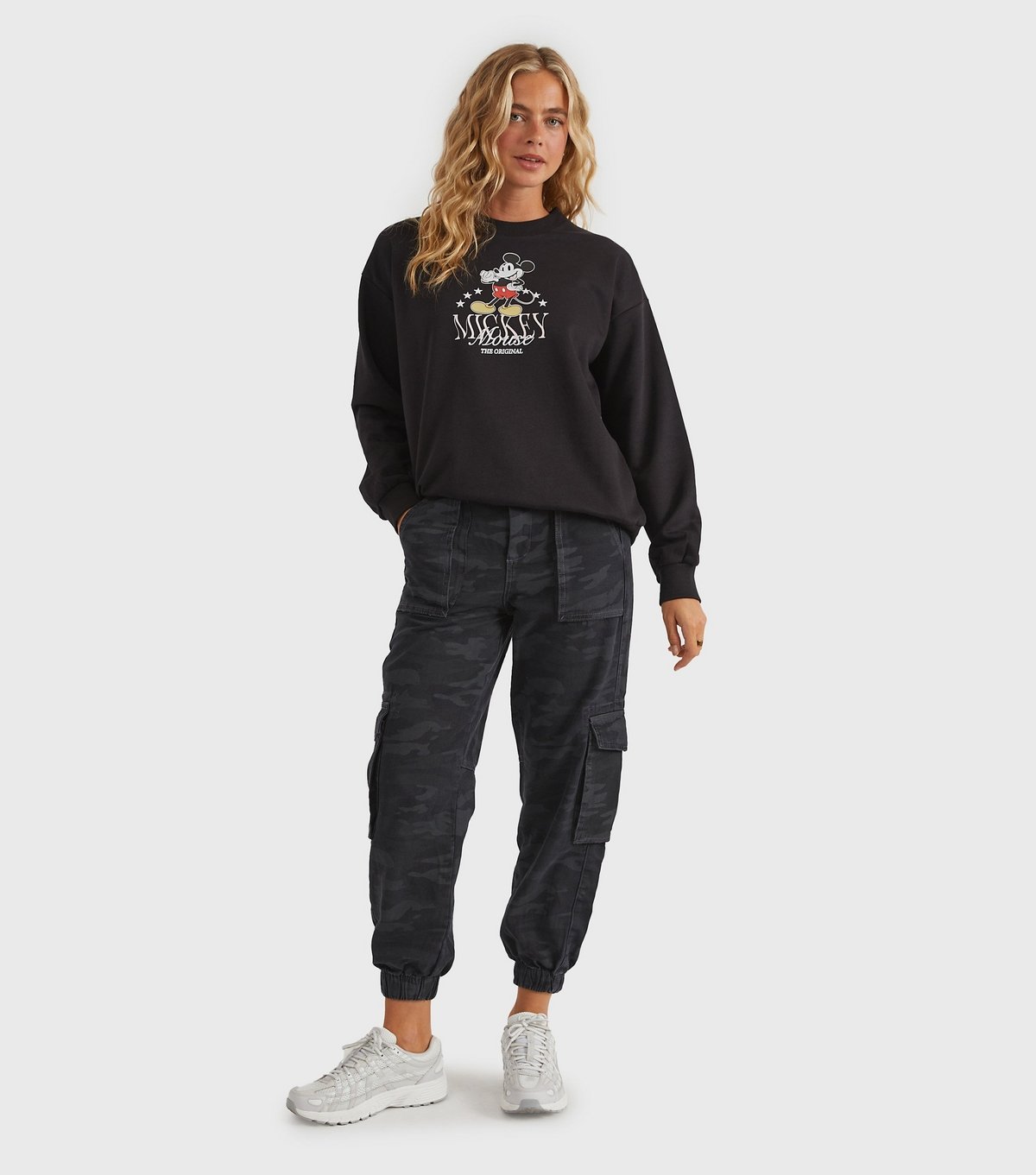 Custard Women's Clothing Black Mickey Mouse Logo Sweatshirt Custard New Look - 2