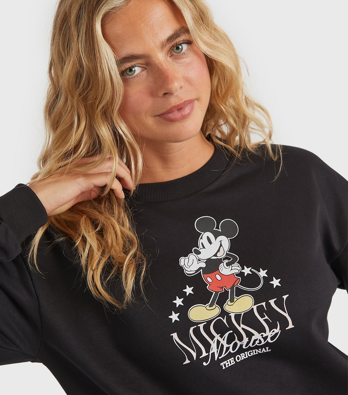 Custard Women's Clothing Black Mickey Mouse Logo Sweatshirt Custard New Look - 3