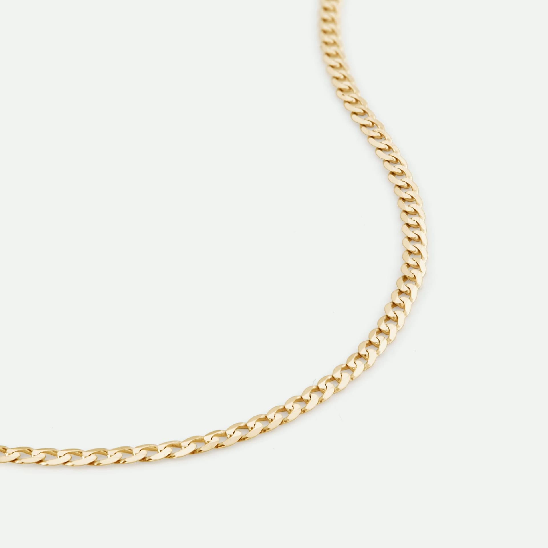 The Fine Collective The Fine Collective Women's 9ct Yellow Gold Solid Curb Chain 18