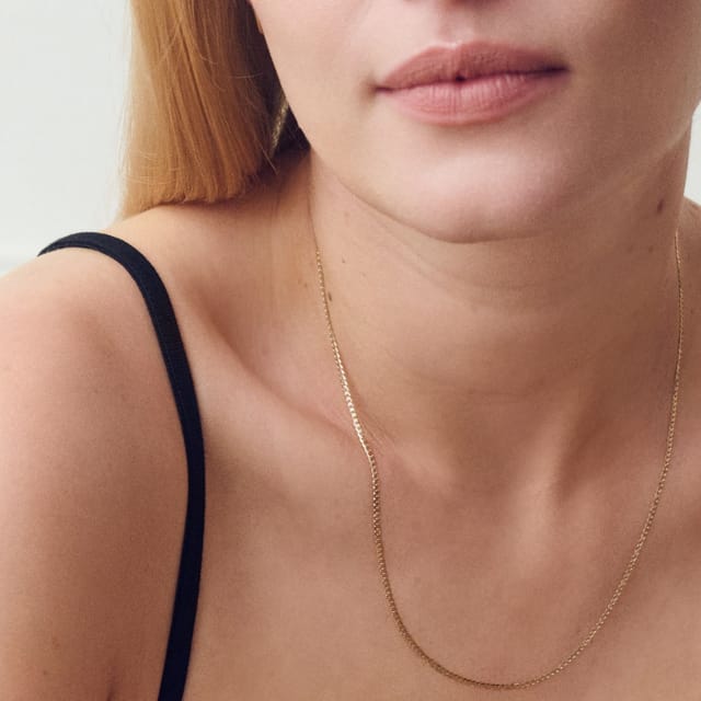 The Fine Collective The Fine Collective Women's 9ct Yellow Gold Solid Curb Chain 18 inch - 2