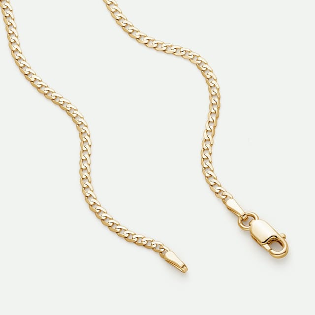 The Fine Collective The Fine Collective Women's 9ct Yellow Gold Solid Curb Chain 18 inch - 3
