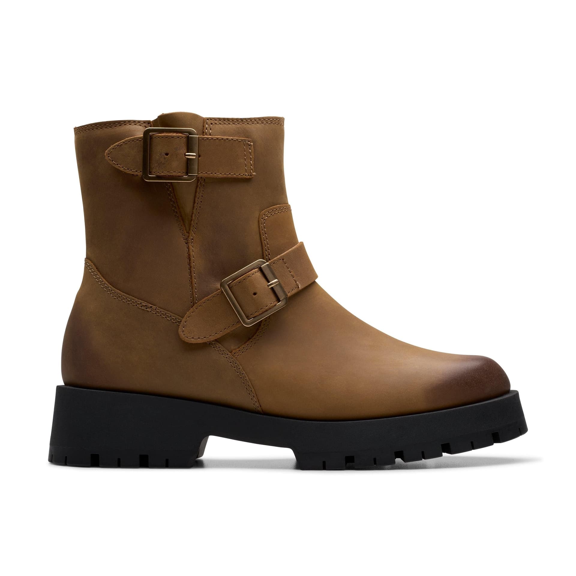 Clarks Clarks Women's Ledwick Haley Dark Sand Oily Ankle Boots in Brown