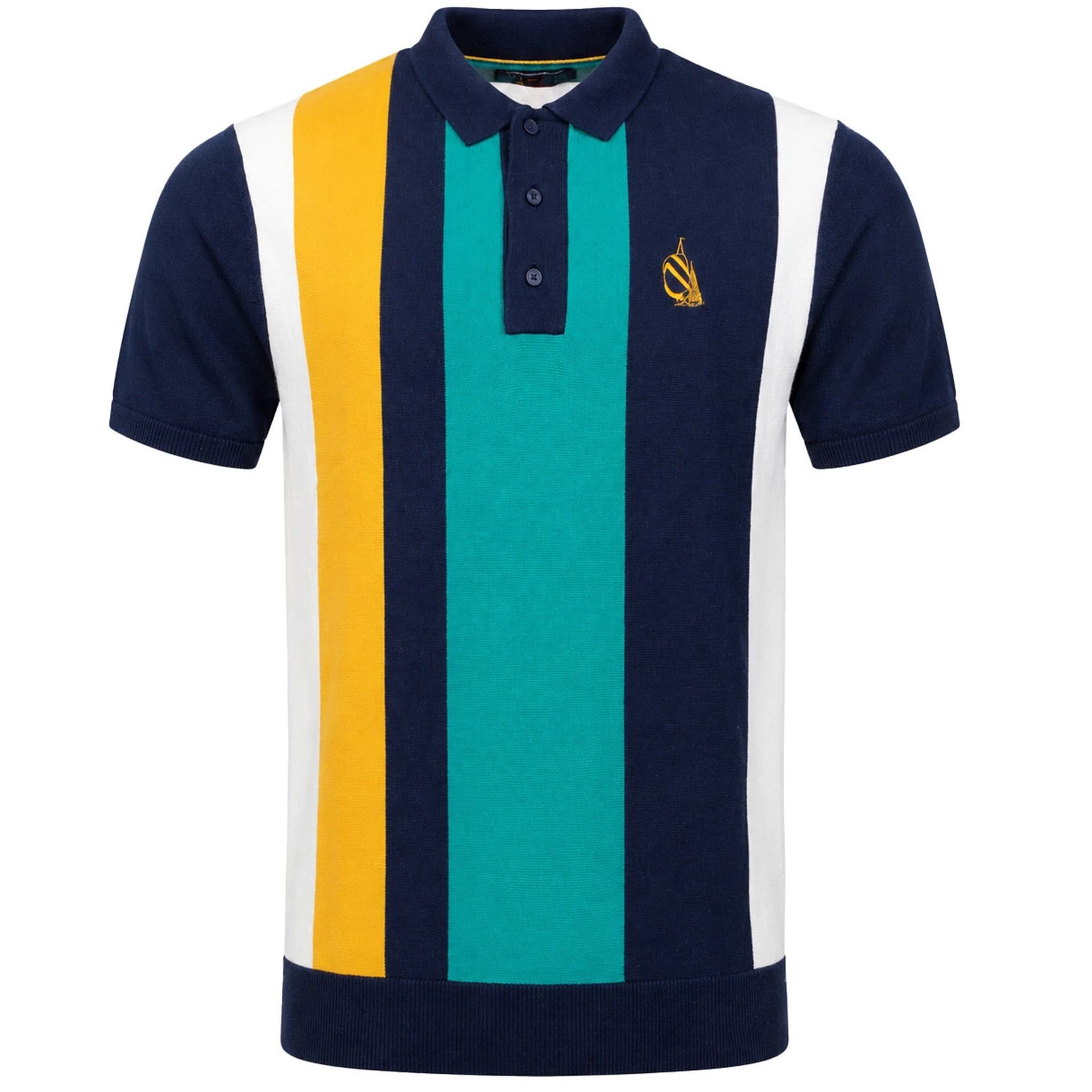 Nautica Nautica Men's Hickory Knitwear Multicolour Polo Shirt