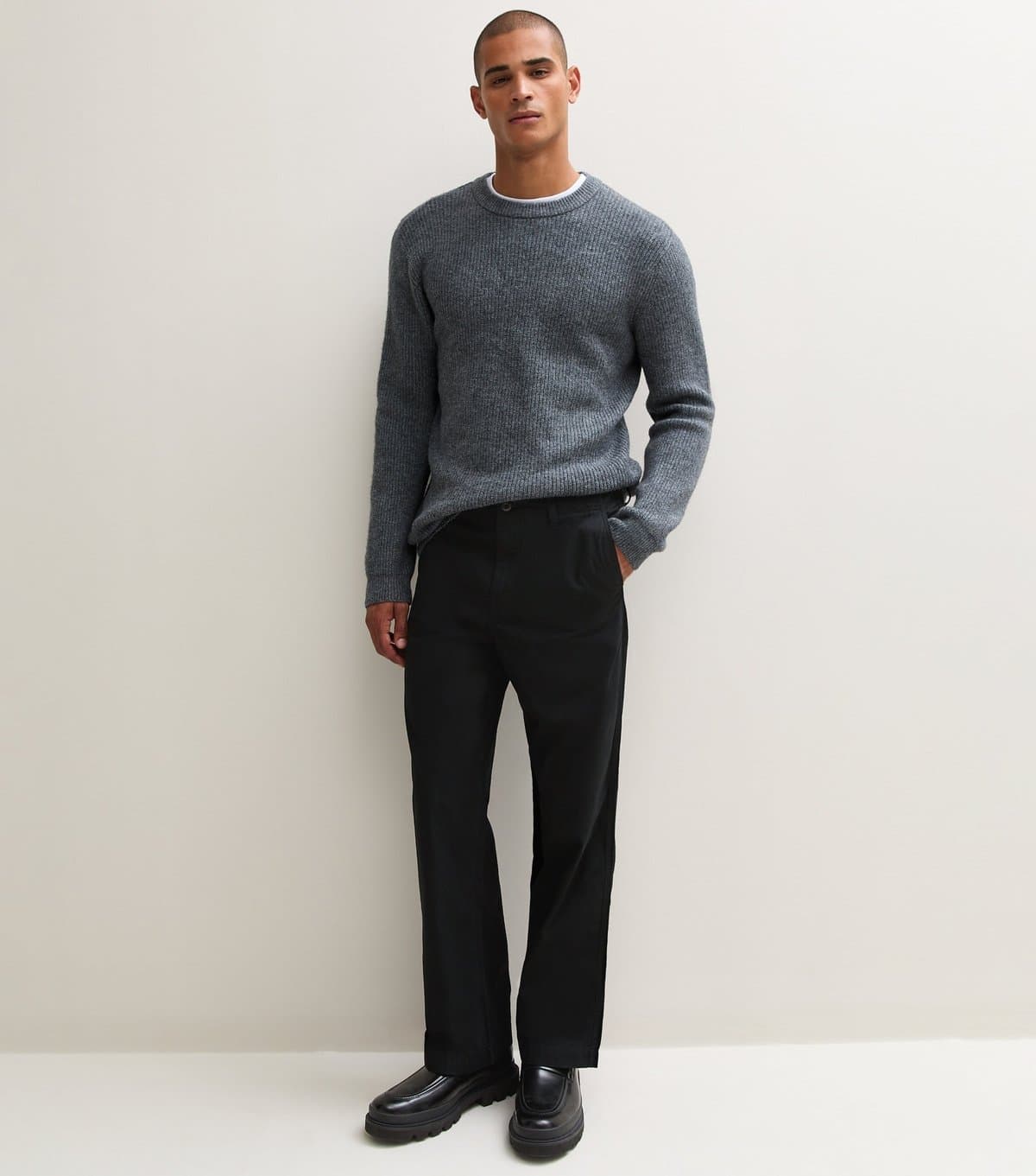 jack & jones Men's Black Straight Leg Chino Trousers Jack & Jones New Look