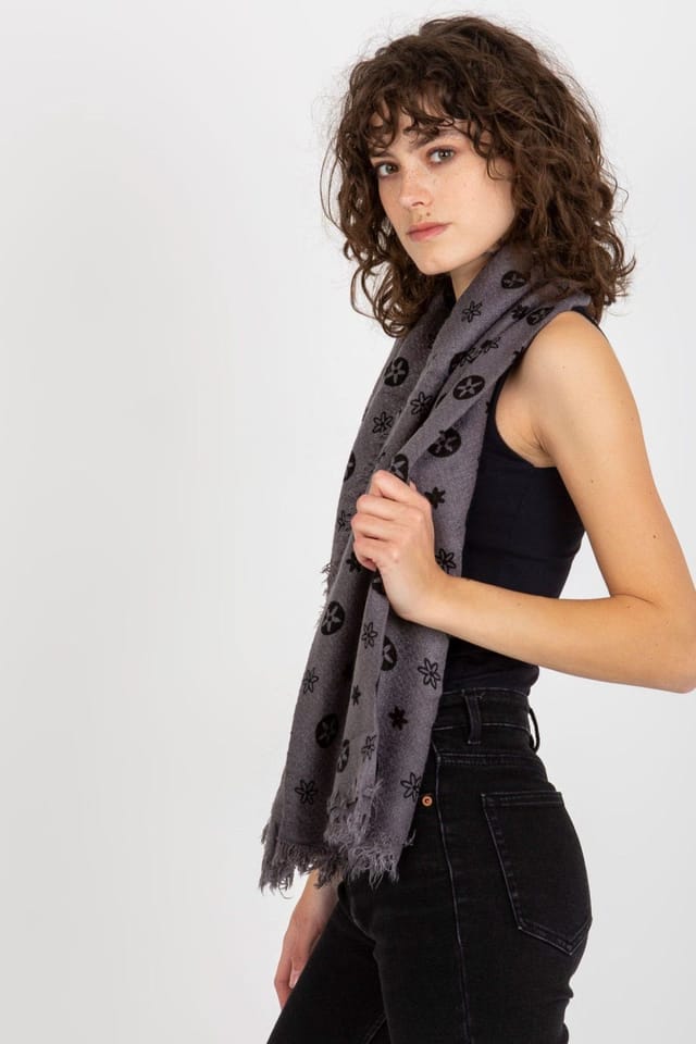 Love Lace Love Lace Women's Neckerchief Sling Scarf in Allover Pattern for Styling Versatility in Grey - 2
