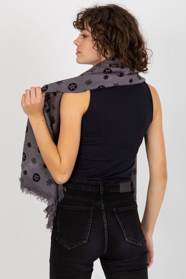 Love Lace Love Lace Women's Neckerchief Sling Scarf in Allover Pattern for Styling Versatility in Grey - 3