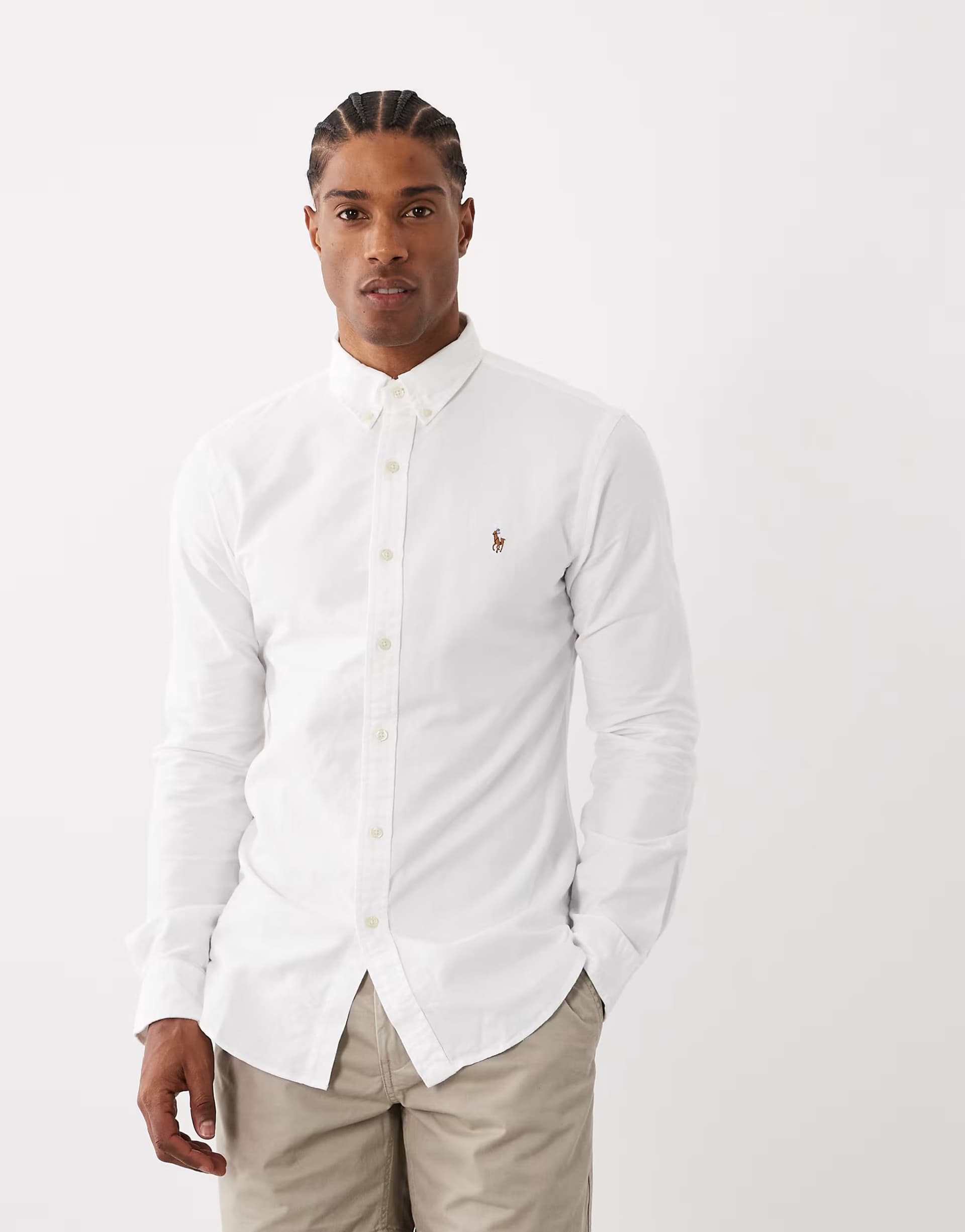 ASOS Polo Ralph Lauren slim fit stretch poplin shirt in white