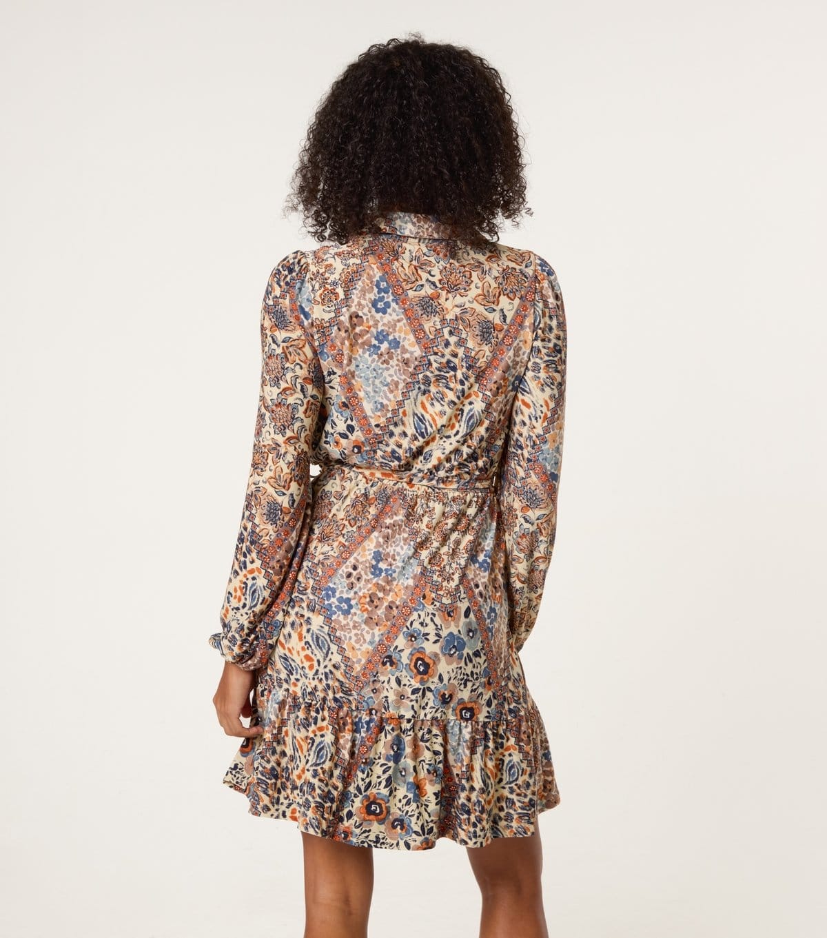 Blue Vanilla Women's Cream Printed Belted Shirt Dress Blue Vanilla New Look - 4
