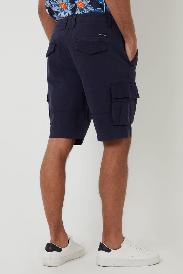 Threadbare Threadbare Men's 'Manchester' Cotton Cargo Shorts in Navy - 2