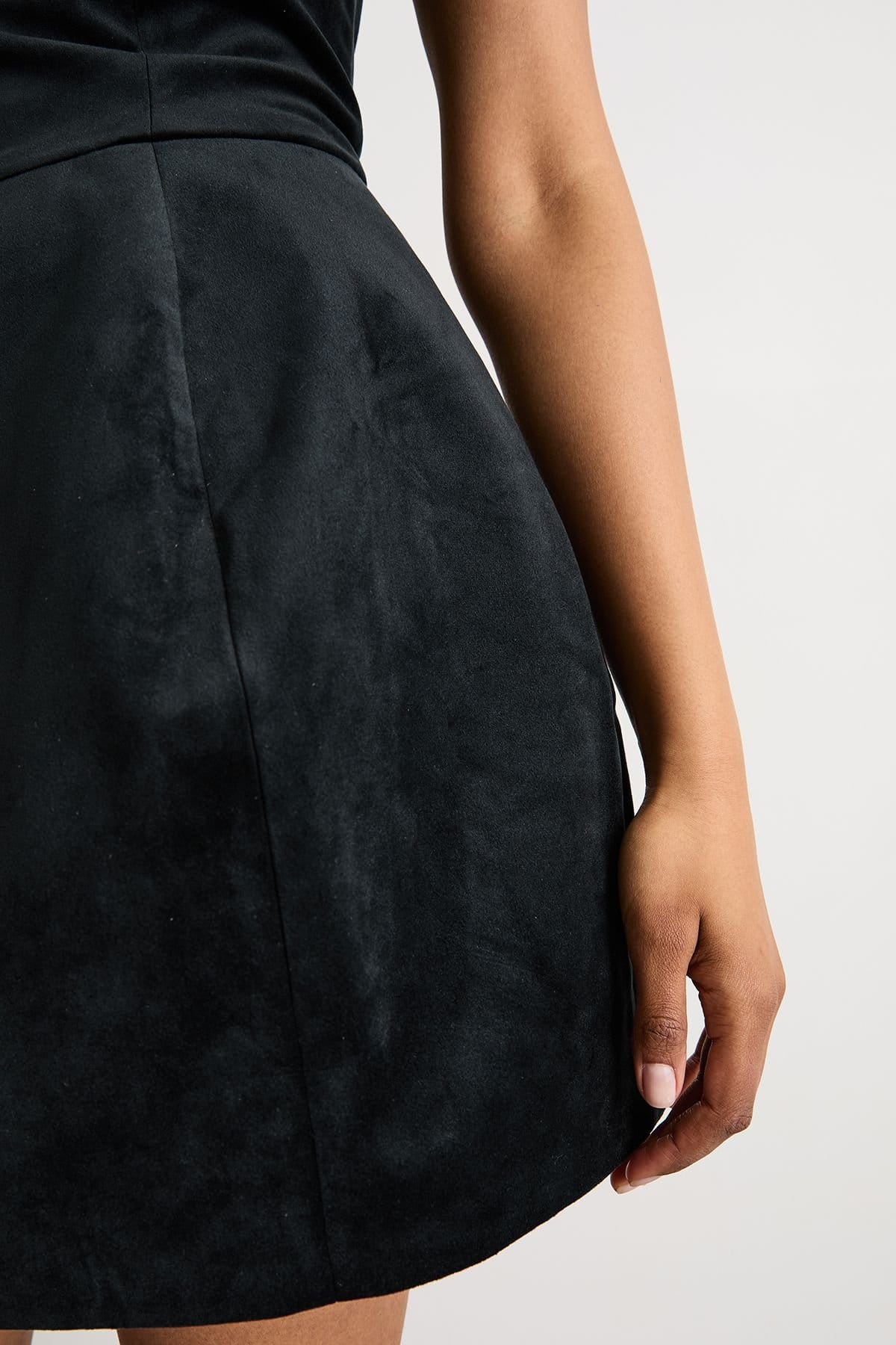 Warehouse Warehouse Women's Bonded Velvet Mini Bustier Dress in Black - 4