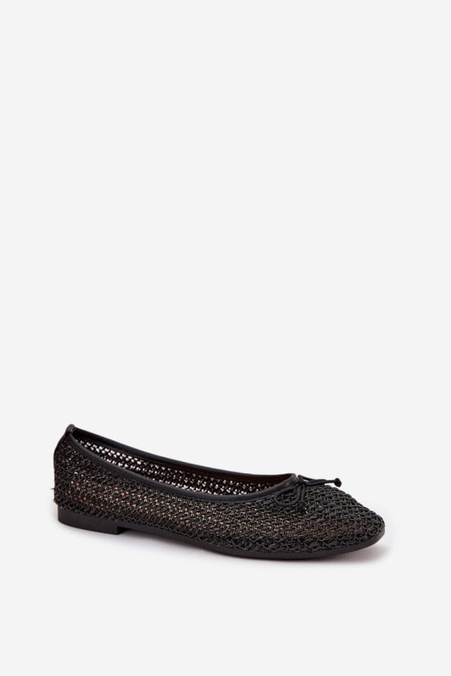 Love Lace Love Lace Women's Braided Ballet Flats with Bow Round Toe Comfort Insoles in Black - 2