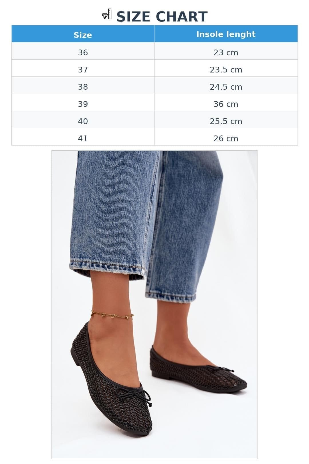 Love Lace Love Lace Women's Braided Ballet Flats with Bow Round Toe Comfort Insoles in Black - 4