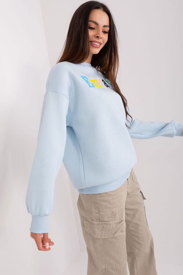 Love Lace Love Lace Women's Cotton Polyester Pullover Graphic Sweatshirt in Blue - 2
