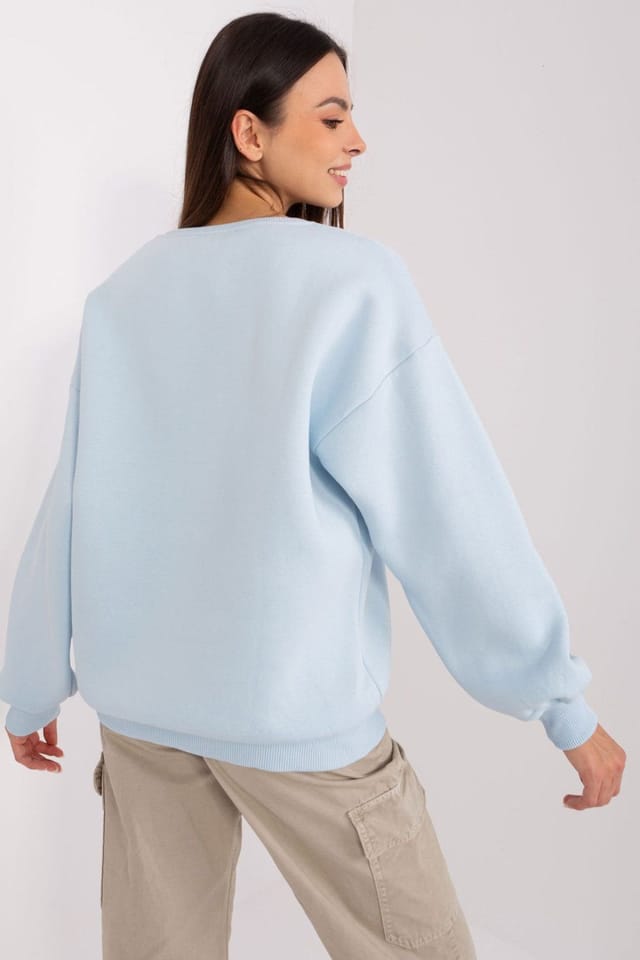 Love Lace Love Lace Women's Cotton Polyester Pullover Graphic Sweatshirt in Blue - 3