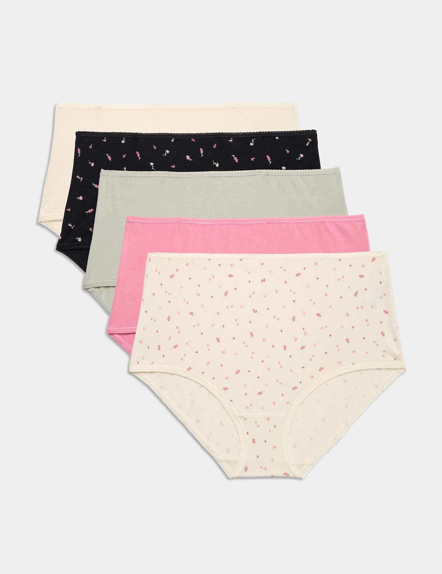 Marks & Spencer M&S 5pk Cotton Lycra® Full Briefs Light Cream