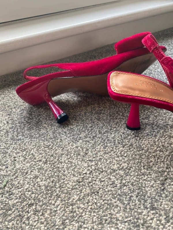 ASOS ASOS red velvet bow heels 👠
