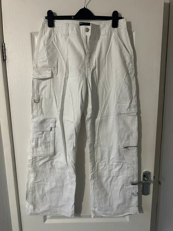 ASOS ASOS white wide leg cargo pants