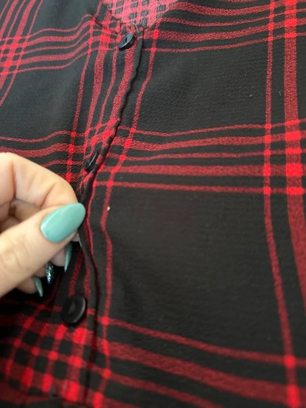 New Look Oversized Black and Red Checked Chiffon Dress