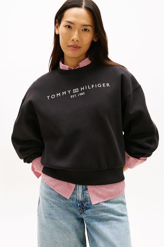 Tommy Hilfiger Tommy Hilfiger Women's Corp Logo Modern Sweatshirt Black - 2