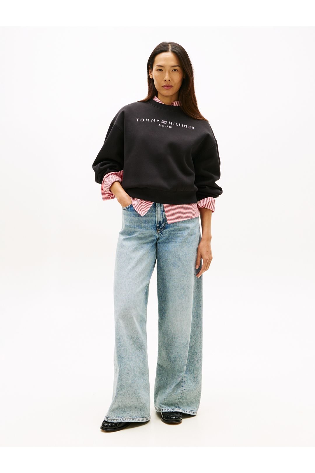 Tommy Hilfiger Tommy Hilfiger Women's Corp Logo Modern Sweatshirt Black - 3