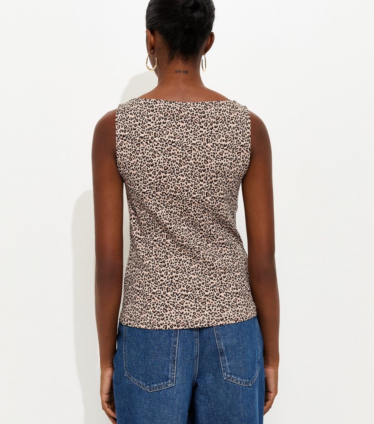 New Look Women's Brown Leopard Print Button Through Tank Top New Look - 4