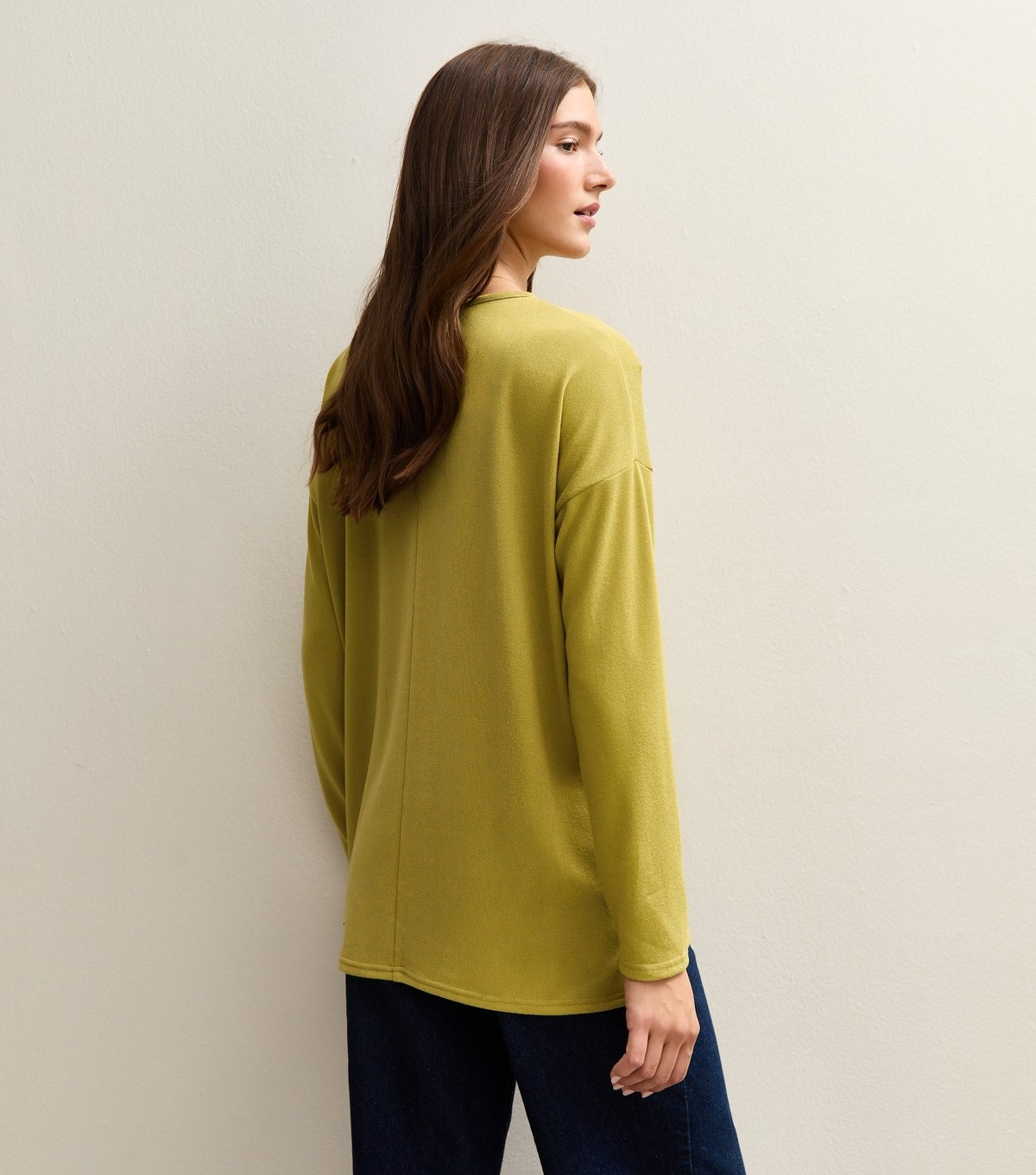 New Look Women's Mid Green Soft Touch Long Sleeve Top New Look - 4