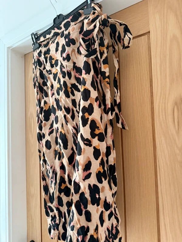 Never Fully Dressed Leopard Print Midi-wrap skirt